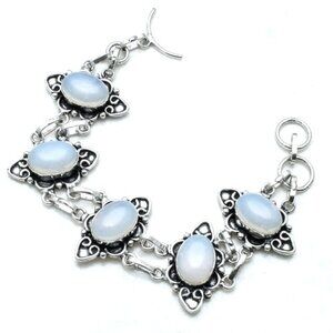 Opalite Gemstone Ethnic Sterling Silver Bracelet Jewelry 25 Gms